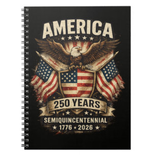250 Years America Anniversary Flag USA Notebook