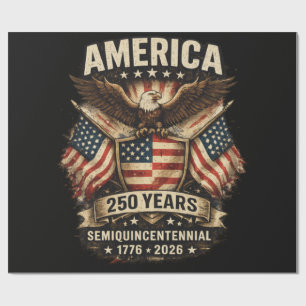 250 Years America Anniversary Flag USA Wrapping Paper