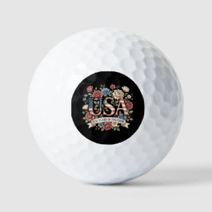 250 Years America Anniversary Flowers USA 250th Bi Golf Balls