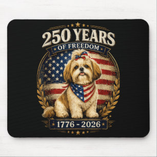 250 Years America Anniversary Shih Tzu 250th Mouse Pad