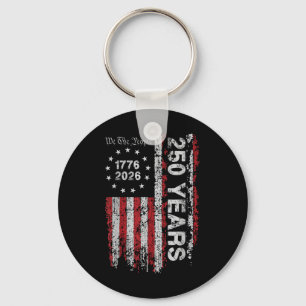 250 Years America Us Flag 4th Of July Independence Key Ring