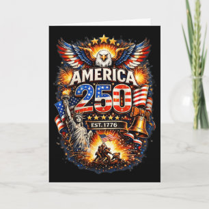 250 Years American 1776 2026 250th Usa Birthday 4t Card