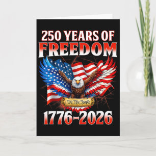 250 Years American 1776 2026 250th Usa Birthday 4t Card