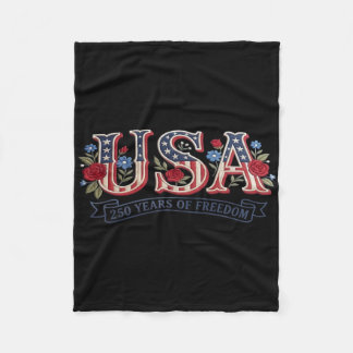 250 Years American 1776 2026 250th Usa Birthday 4t Fleece Blanket