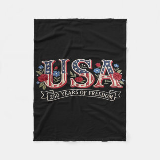250 Years American 1776 2026 250th Usa Birthday 4t Fleece Blanket