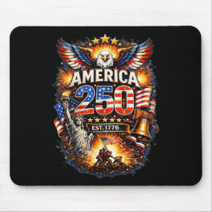 250 Years American 1776 2026 250th Usa Birthday 4t Mouse Pad