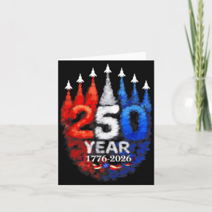 250 Years American 1776 2026 250th USA Birthday Card