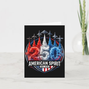 250 Years American 1776 2026 250th USA Birthday Card