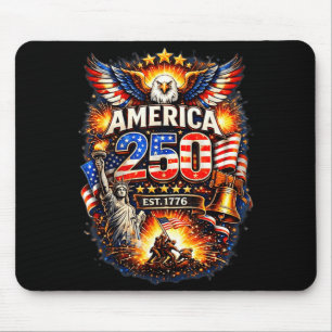 250 Years American 1776 2026 250th USA Birthday Mouse Pad