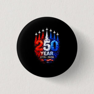 250 Years American 1776 2026 250th USA Patriotic 4 3 Cm Round Badge