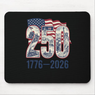 250 Years American 1776 2026 250th Usa Patriotic 4 Mouse Pad