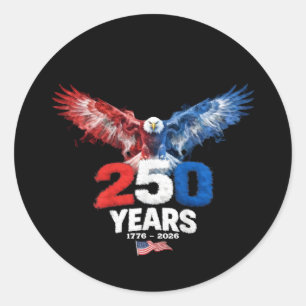 250 Years American 1776 2026 250th USA Patriotic  Classic Round Sticker