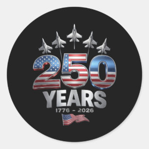 250 Years American 1776 2026 250th USA Patriotic  Classic Round Sticker