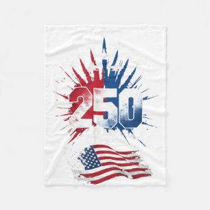 250 Years American 1776 2026 4th of July 250th USA Fleece Blanket