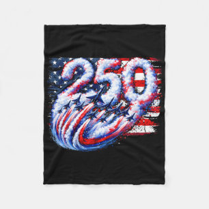 250 Years American 1776 2026 Fighter Jet Aeroplane Fleece Blanket