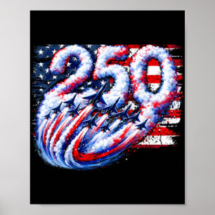 250 Years American 1776 2026 Fighter Jet Aeroplane Poster