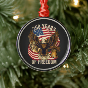250 Years American 1776-2026 Metal Tree Decoration
