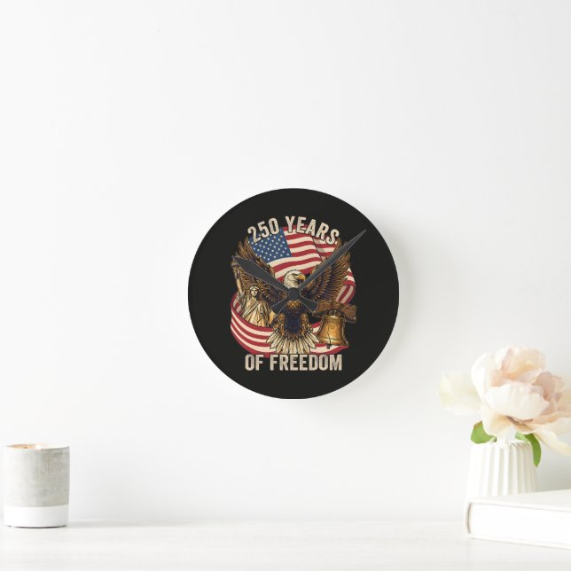 250 Years American 1776-2026 Round Clock (Home)
