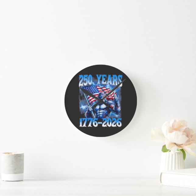 250 Years American 1776 2026 Round Clock (Home)