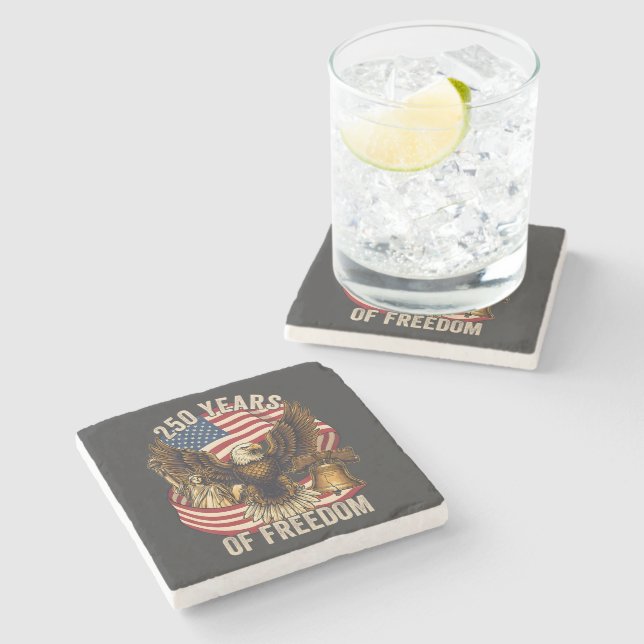 250 Years American 1776-2026 Stone Coaster (Side)