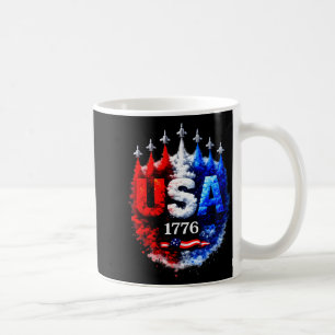 250 years american 1776 usa flag fighter jets 4th coffee mug