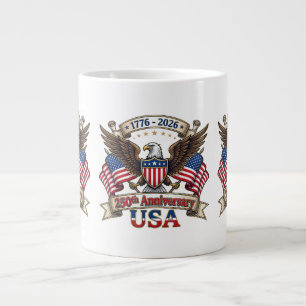250 Years American 250th 4th of July Anniversary 1 Large Coffee Mug