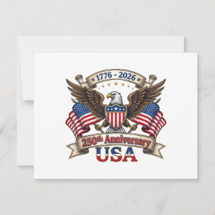 250 Years American 250th 4th of July Anniversary 1 Thank You Card
