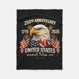 250 Years American 250th Anniversary 1776-2026 4th Fleece Blanket