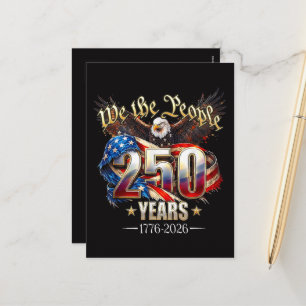 250 Years American 250th Anniversary 4th of July Holiday Postcard