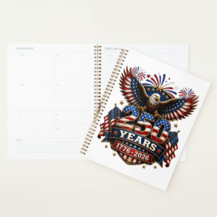 250 Years American 250th Anniversary 4th of July Planner