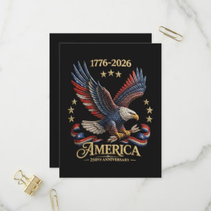 250 Years American 250th Anniversary Eagle Invitation Postcard