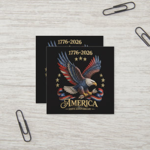 250 Years American 250th Anniversary Eagle Square Business Card