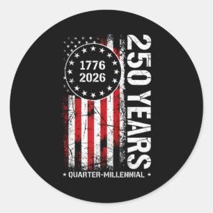 250 years american 250th anniversary flag usa classic round sticker