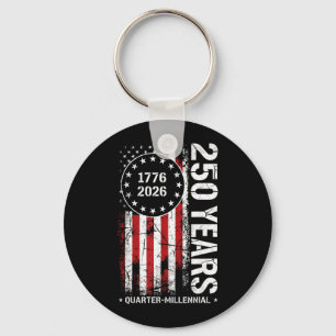 250 Years American 250th Anniversary Flag USA Key Ring