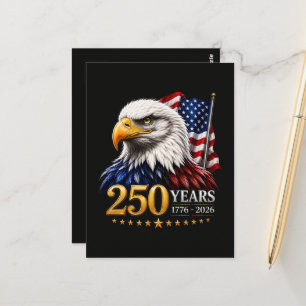 250 Years American 250th Anniversary Patriotic USA Postcard
