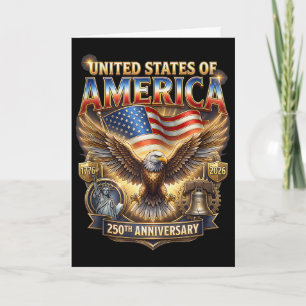 250 Years American 250th Anniversary Us Usa Flag 4 Card