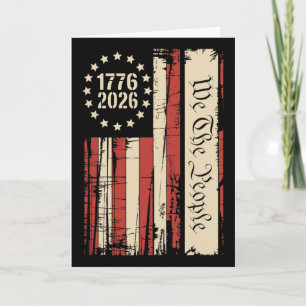 250 Years American 250th Anniversary Us Usa Flag 4 Card