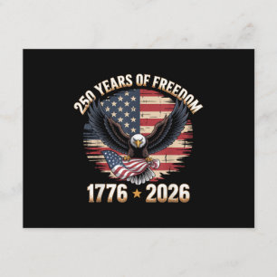 250 Years American 250th Anniversary US USA Flag 4 Enclosure Card