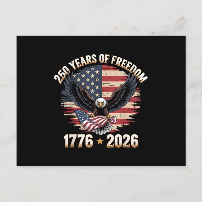 250 Years American 250th Anniversary US USA Flag 4 Enclosure Card (Front)