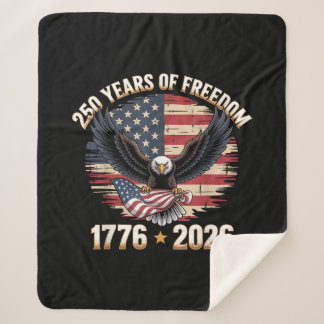 250 Years American 250th Anniversary US USA Flag 4 Sherpa Blanket