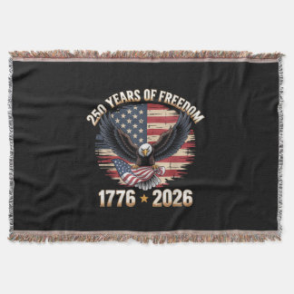 250 Years American 250th Anniversary US USA Flag 4 Throw Blanket