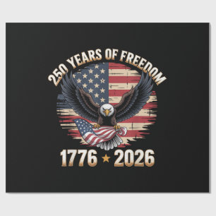 250 Years American 250th Anniversary US USA Flag 4 Wrapping Paper