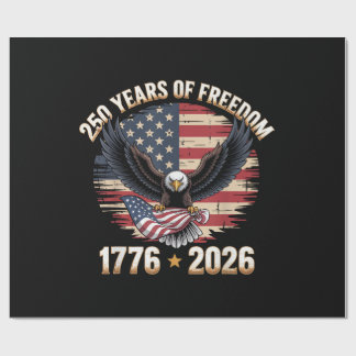 250 Years American 250th Anniversary US USA Flag 4 Wrapping Paper