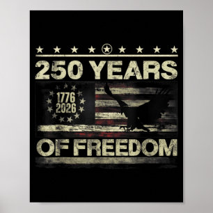250 Years American 250th Anniversary USA Flag 4th Poster