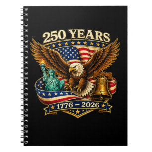 250 Years American 250th Anniversary USA Notebook