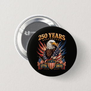 250 Years American 250th Anniversary Usa Patriotic 6 Cm Round Badge