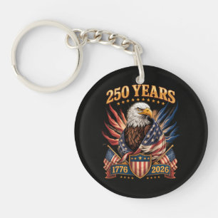 250 Years American 250th Anniversary Usa Patriotic Key Ring