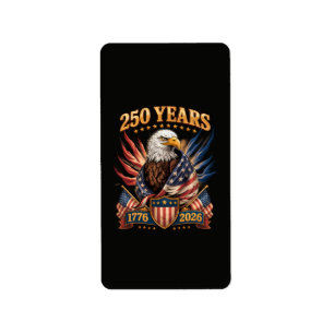 250 Years American 250th Anniversary Usa Patriotic Label