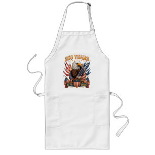 250 Years American 250th Anniversary Usa Patriotic Long Apron