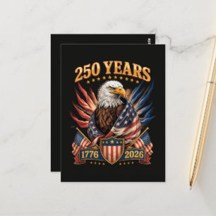 250 Years American 250th Anniversary Usa Patriotic Postcard